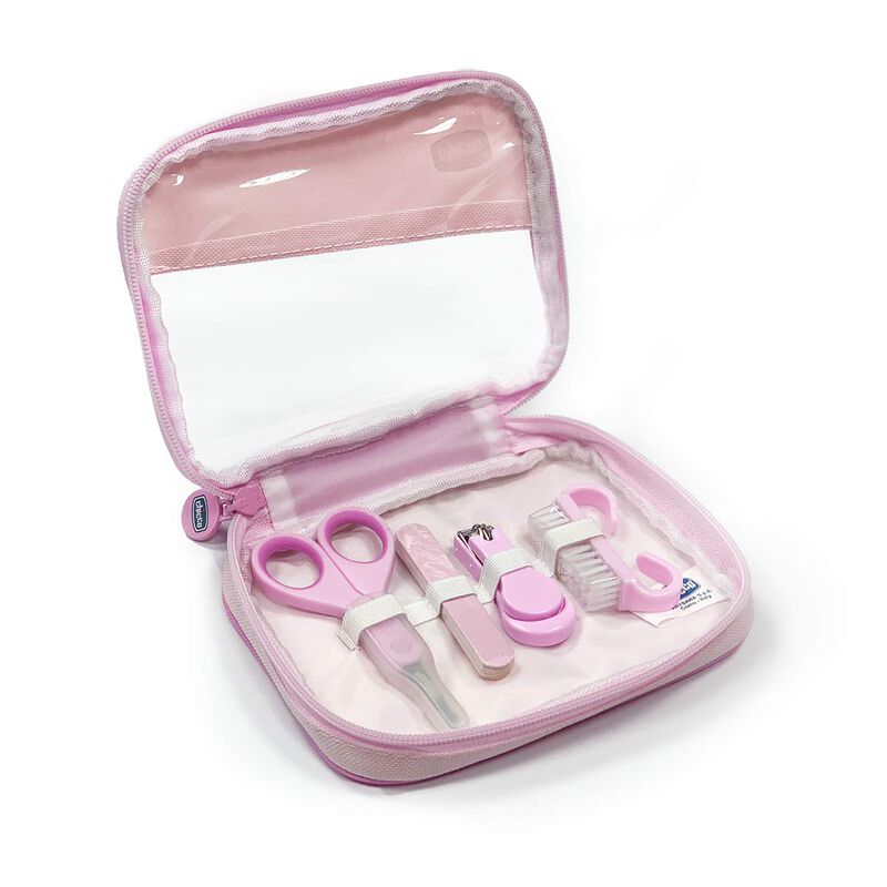 Nail Care Set (Pink) - Scissors | Nail Clipper | Nail Brush | 6Filers image number null